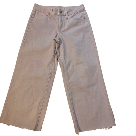 Women's High-Rise Wide Leg Crop Jeans- Violet - Picture 3 of 11